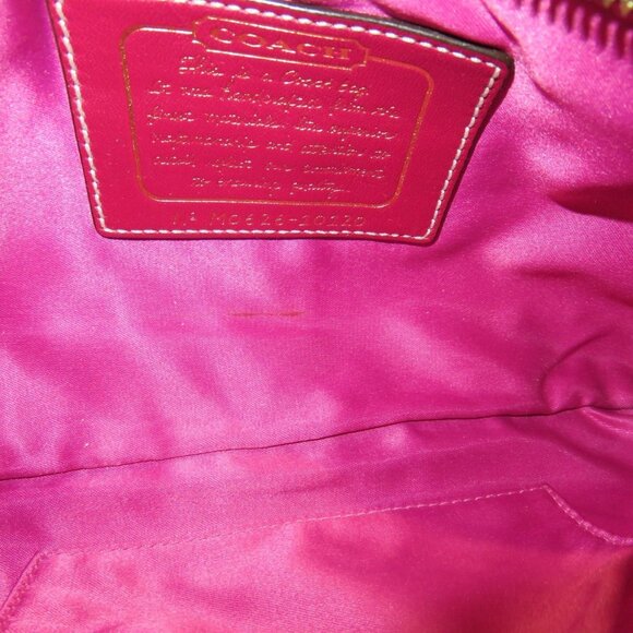 Coach 2006 Cursive Creed Limited Edition Signature Pink Stripe Demi Handbag - Picture 6 of 11